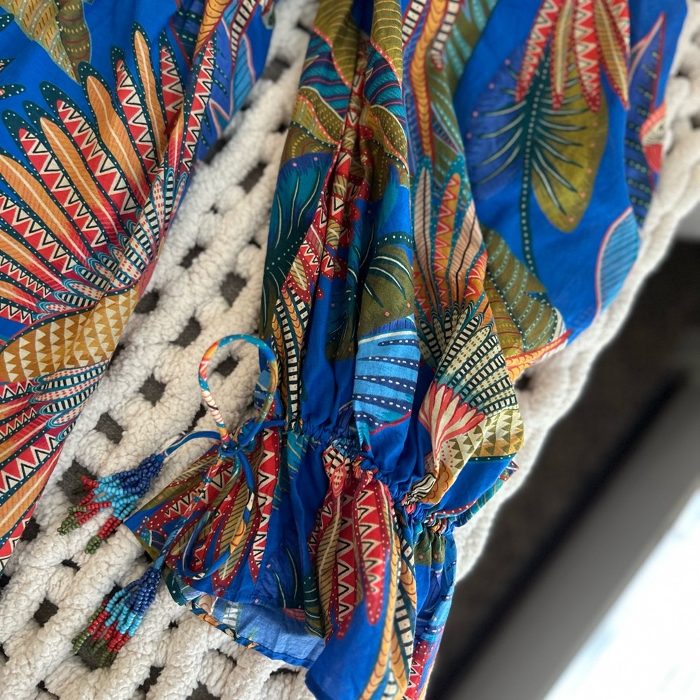 FARM Rio Multicolor Beaded Blue Dress - Picture 3 of 6